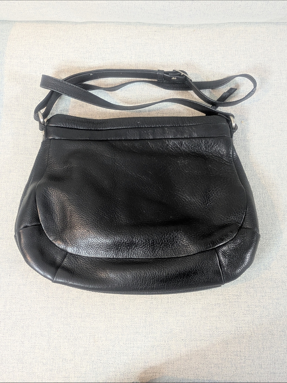 Derek Alexander Black Leather Crossbody Shoulder Bag